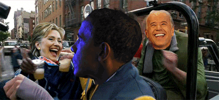 Gif Animado do Obama e seus amigos se divertindo no carro
